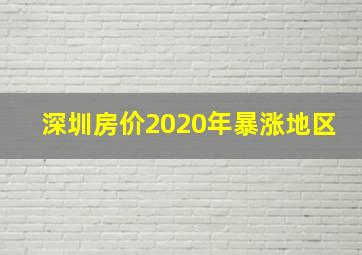 深圳房价2020年暴涨地区