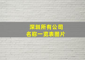 深圳所有公司名称一览表图片