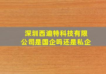 深圳西迪特科技有限公司是国企吗还是私企