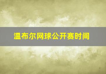 温布尔网球公开赛时间