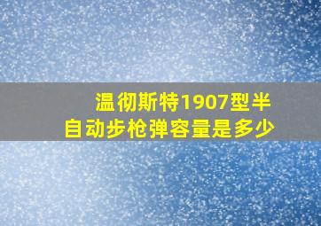 温彻斯特1907型半自动步枪弹容量是多少