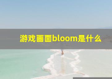 游戏画面bloom是什么