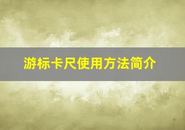 游标卡尺使用方法简介