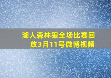 湖人森林狼全场比赛回放3月11号微博视频