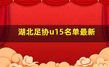 湖北足协u15名单最新