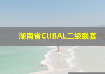 湖南省CUBAL二级联赛