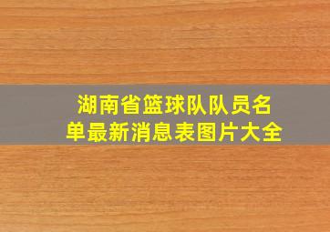 湖南省篮球队队员名单最新消息表图片大全