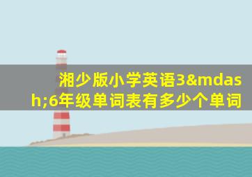 湘少版小学英语3—6年级单词表有多少个单词