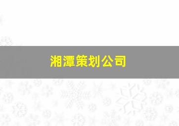 湘潭策划公司