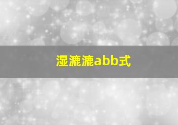 湿漉漉abb式