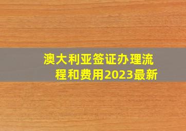 澳大利亚签证办理流程和费用2023最新