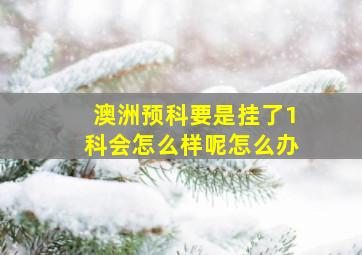 澳洲预科要是挂了1科会怎么样呢怎么办