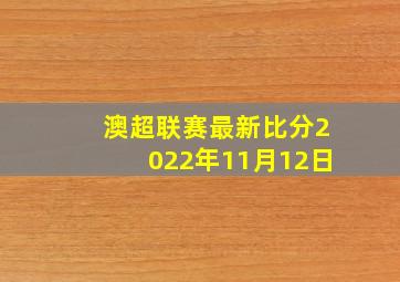 澳超联赛最新比分2022年11月12日