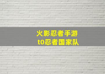 火影忍者手游t0忍者国家队