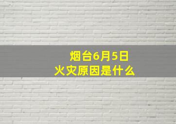 烟台6月5日火灾原因是什么