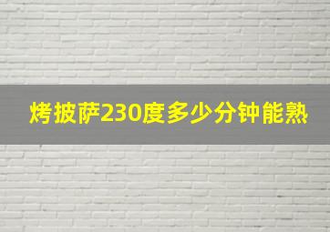 烤披萨230度多少分钟能熟