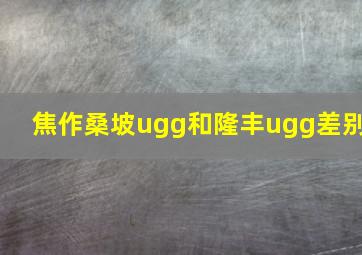 焦作桑坡ugg和隆丰ugg差别