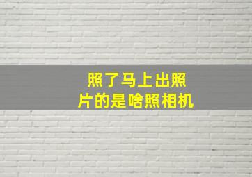 照了马上出照片的是啥照相机