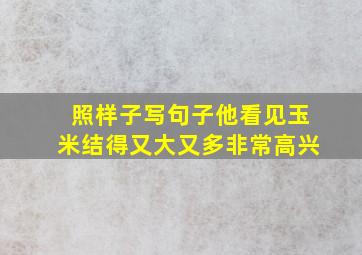 照样子写句子他看见玉米结得又大又多非常高兴