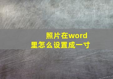 照片在word里怎么设置成一寸