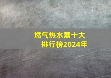 燃气热水器十大排行榜2024年