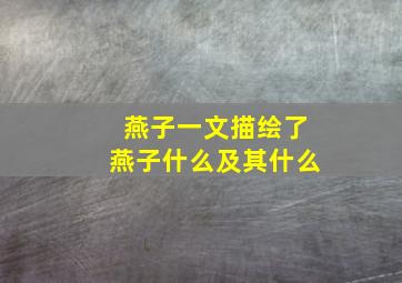 燕子一文描绘了燕子什么及其什么