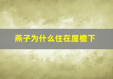 燕子为什么住在屋檐下