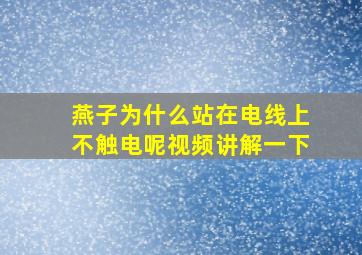 燕子为什么站在电线上不触电呢视频讲解一下