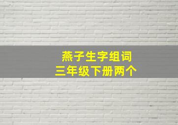 燕子生字组词三年级下册两个