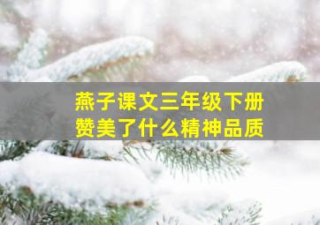 燕子课文三年级下册赞美了什么精神品质