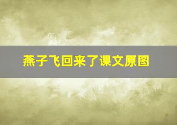 燕子飞回来了课文原图