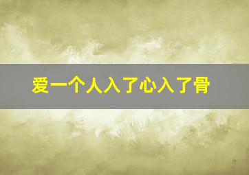 爱一个人入了心入了骨