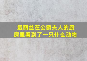 爱丽丝在公爵夫人的厨房里看到了一只什么动物