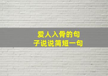 爱人入骨的句子说说简短一句