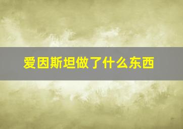 爱因斯坦做了什么东西