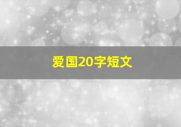 爱国20字短文