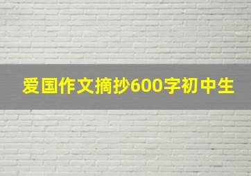 爱国作文摘抄600字初中生