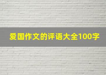 爱国作文的评语大全100字