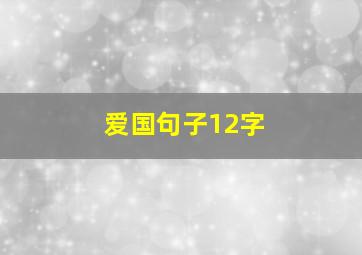 爱国句子12字