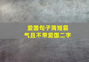 爱国句子简短霸气且不带爱国二字