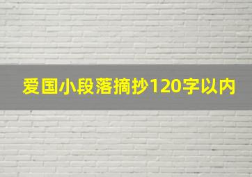 爱国小段落摘抄120字以内