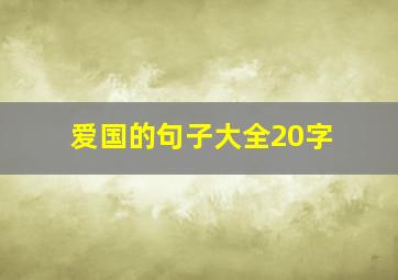 爱国的句子大全20字