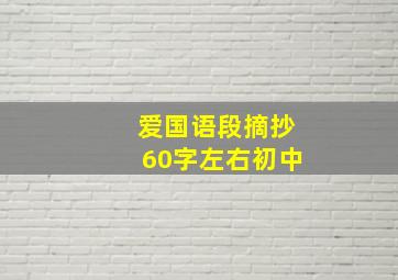 爱国语段摘抄60字左右初中