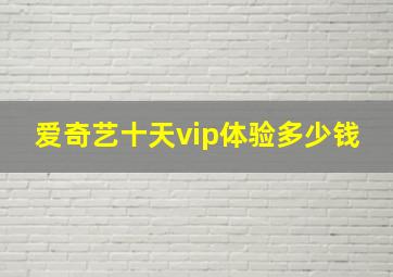 爱奇艺十天vip体验多少钱