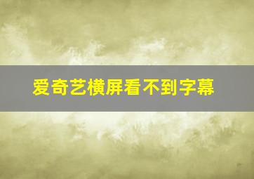 爱奇艺横屏看不到字幕