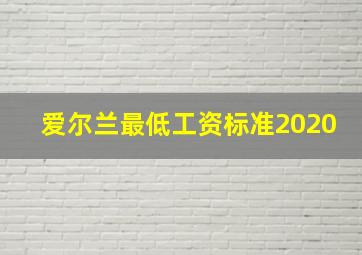 爱尔兰最低工资标准2020