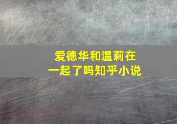 爱德华和温莉在一起了吗知乎小说