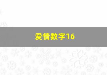 爱情数字16