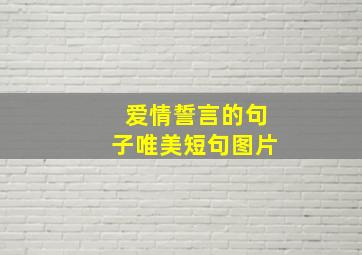 爱情誓言的句子唯美短句图片