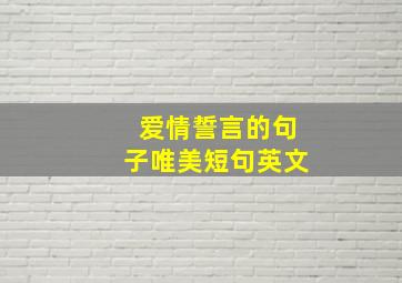 爱情誓言的句子唯美短句英文